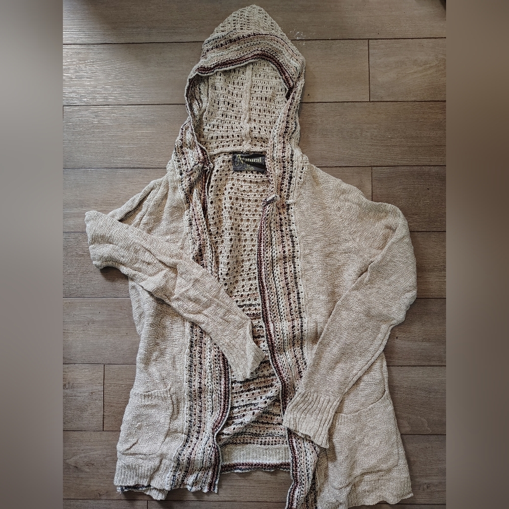 Women's Beige Hooded Sweater